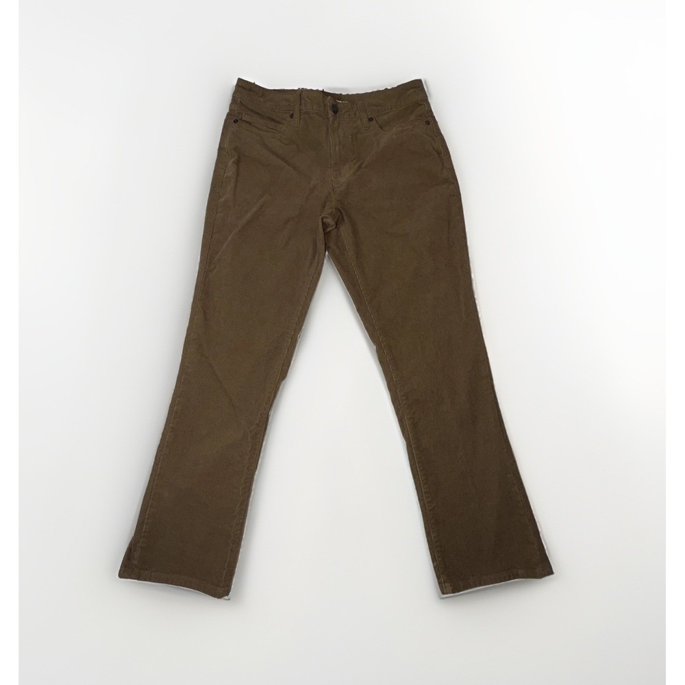 Lands End Corduroy Pants Women's Size 6 Petite Brown Straight Leg Preppy 30x27